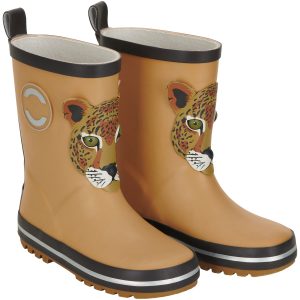 Mikk-Line Gummistøvler m. Leopardprint – Lark / Brun